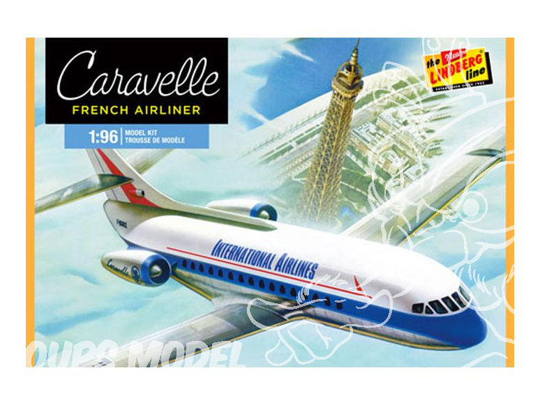 LINDBERG maquette avion HL513 Sud-Aviation SE 210 Caravelle 1/96