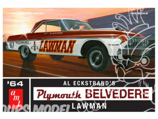 AMT maquette voiture 986 1964 Plymouth Belvedere Lawman Super Stock 1/25