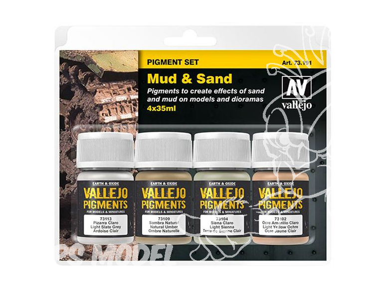 Vallejo Set Pigments 73191 Set n°2 Boue et sable 4 x 35ml