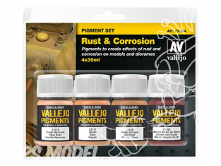 Vallejo Set Pigments 73194 Set Rouille et corrosion 4 x 35ml