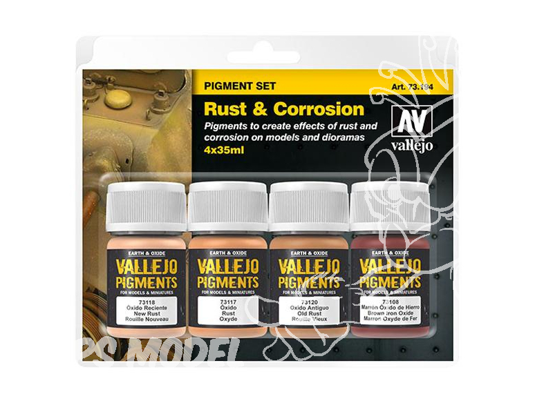 Vallejo Set Pigments 73194 Set Rouille et corrosion 4 x 35ml