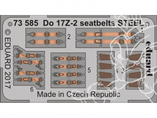Eduard photodecoupe avion 73585 Harnais métal Dornier Do 17Z-2 Icm 1/72
