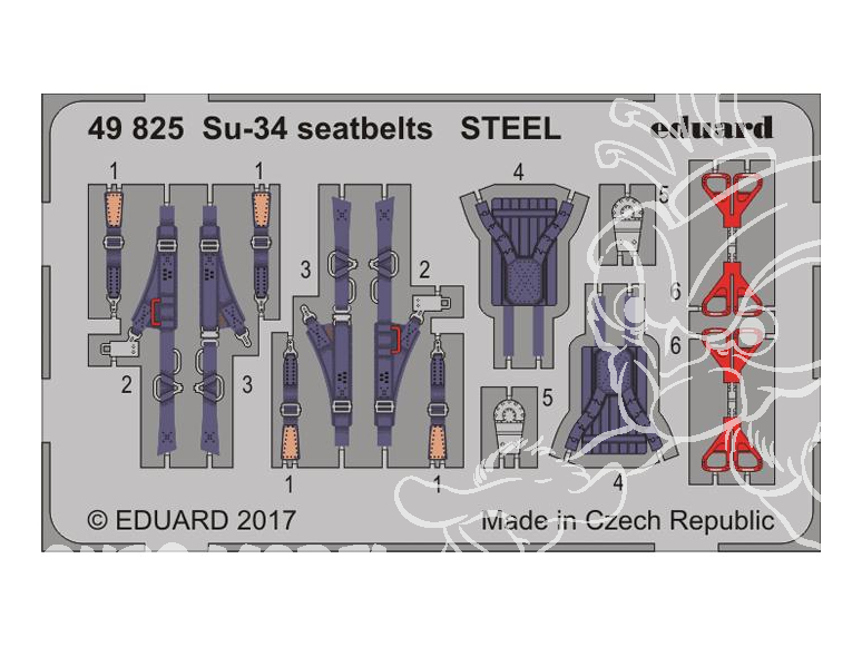 EDUARD photodecoupe avion 49825 Harnais métal Sukhoi Su-34 Hobby Boss 1/48