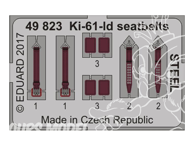 EDUARD photodecoupe avion 49823 Harnais métal Ki-61-Id Tamiya 1/48
