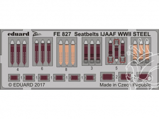 EDUARD photodecoupe avion FE827 Harnais métal IJAAF WWII 1/48