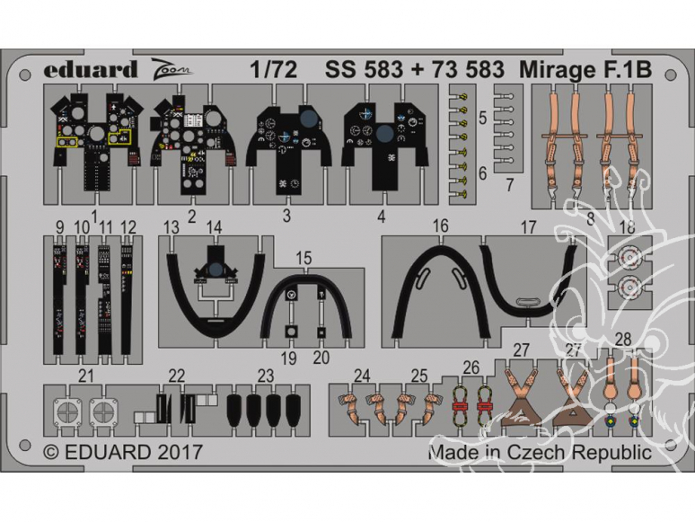 Eduard photodecoupe avion SS583 Zoom Mirage F.1B Special Hobby 1/72