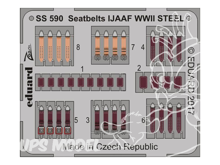 Eduard photodecoupe avion SS590 Harnais métal IJAAF WWII 1/72