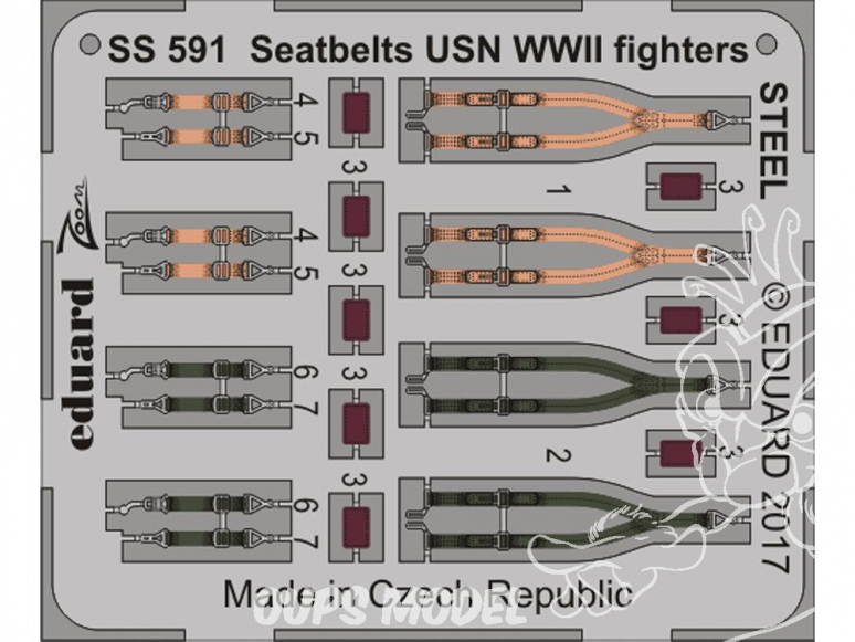 Eduard photodecoupe avion SS591 Harnais métal Chasseurs US Navy USN WWII 1/72