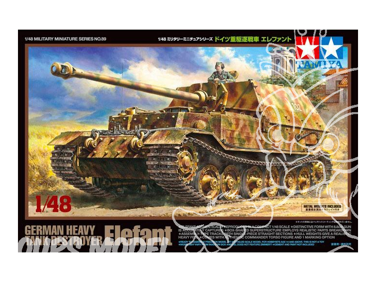 TAMIYA maquette militaire 32589 Chasseur de char Allemand Elefant 1/48