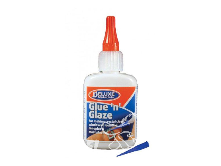 DELUXE MATERIALS colle ad55 GLUE N GLAZE Colle spéciale parties vitrées en plastique