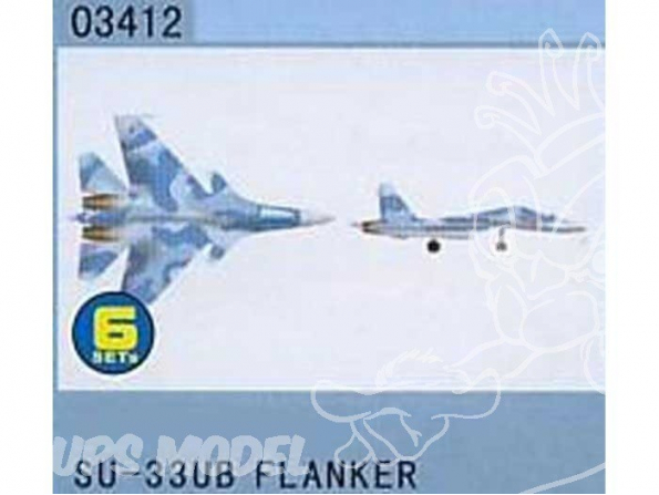 Trumpeter maquette avion 03412 SET DE 6 AVIONS SU-33UB FLANKER 1/700