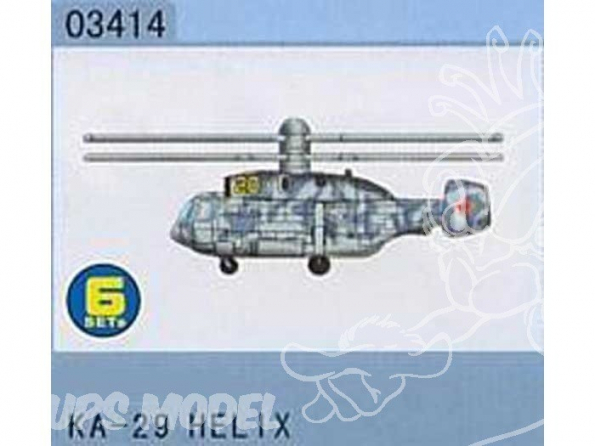 Trumpeter maquette avion 03414 SET DE 6 HELICOPTERES Ka-29 HELIX 1/700