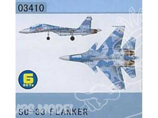 Trumpeter maquette avion 03410 SET DE 6 AVIONS SU-33 FLANKER 1/700