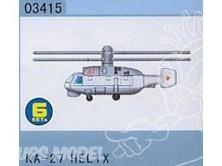 Trumpeter maquette avion 03415 SET DE 6 HELICOPTERES Ka-27 HELIX 1/700