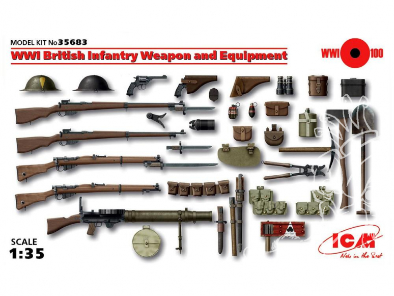 Icm maquette militaire 35683 Armement et equipement Infanterie Britannique WWI 1/35