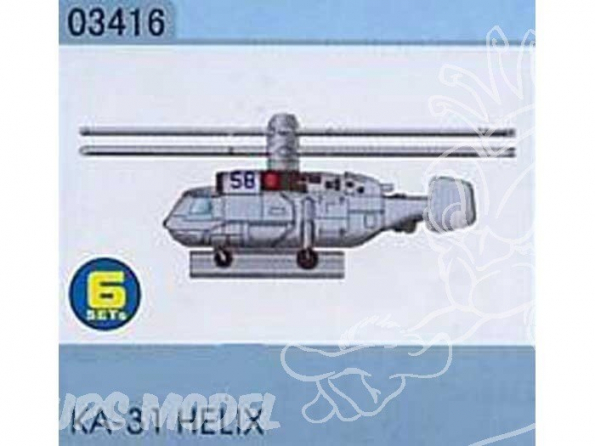 Trumpeter maquette avion 03416 SET DE 6 HELICOPTERES Ka-31 HELIX 1/700