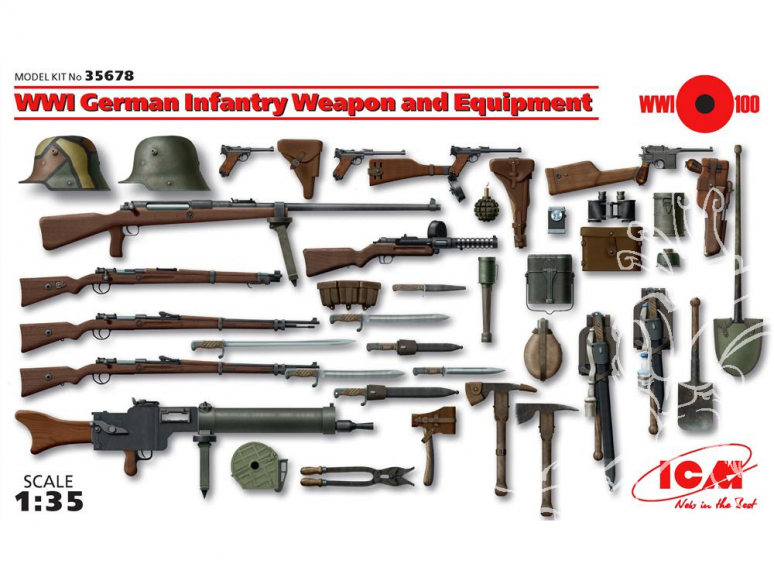 Icm maquette militaire 35678 Armement et equipement Infanterie Allemande WWI 1/35