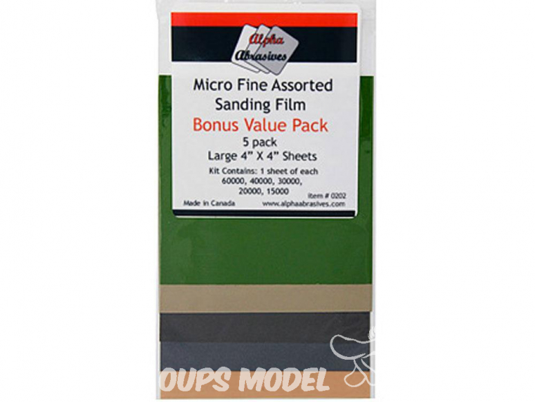 Alpha abrasives 353 Micro Fine Assortiment de film de ponçage