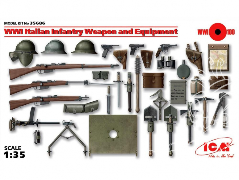 Icm maquette militaire 35686 Armement et equipement Infanterie Italienne WWI 1/35