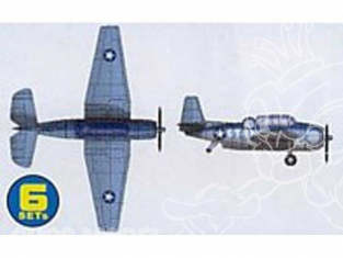 Trumpeter maquette avion 06212 SET DE 6 AVIONS TBF/TBM AVENGER 1/350