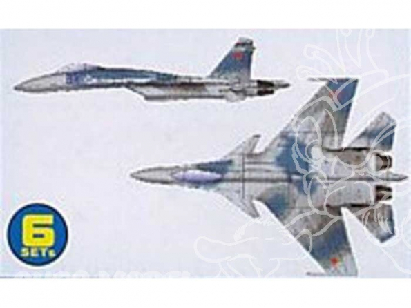 Trumpeter maquette avion 06215 SET DE 6 AVIONS SUKHOI SU-27K FLANKER D 1/350