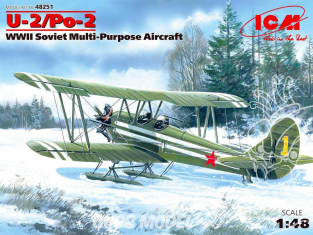 Icm maquette avion 48251 Polikarpov U-2 / Po-2 avec skis WWII 1/48