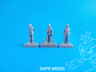 CMK Personnage resine F72326 3 Membres d'équipage Barracuda debout 1/72