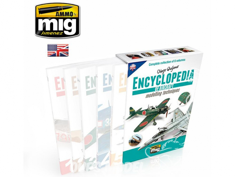 MIG magazine 6049E Boite pour 6 Volume de l'Encyclopédie des techniques de modelisme des avions en Anglais