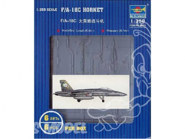 Trumpeter maquette avion 06233 SET DE 6 AVIONS F/A-18C HORNET 1/350