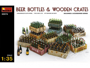Mini Art maquette diorama militaire 35574 Caisse façon bois avec bouteilles de bieres 1/35