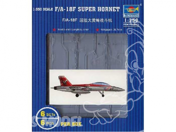 Trumpeter maquette avion 06235 SET DE 6 AVIONS F/A-18F SUPER HORNET 1/350