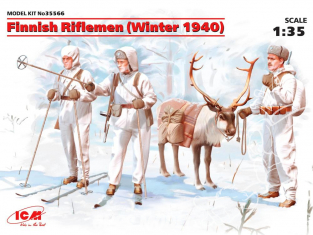 Icm maquette figurines 35566 Fusilier Finlandais + Renne Hiver 1940 WWII 1/35