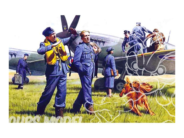 Icm maquette figurines 48081 Pilotes et personnel au sol RAF Royal Air Force 1/48