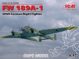 Icm maquette avion 72293 Focke Wulf Fw 189A-1 Chasseur de nuit WWII 1/72