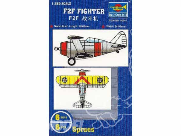 Trumpeter maquette avion 06241 SET DE 6 AVIONS GRUMMAN F2F FLYING BARREL 1/350