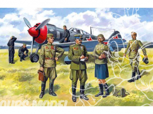 Icm maquette figurines 48084 Pilotes et personnel au sol Sovietique WWII 1/48