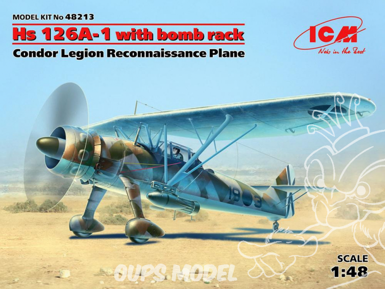 Icm maquette avion 48213 Henschel HS 126A-1 avec Porte-Bombes WWII Legion Condor 1/48