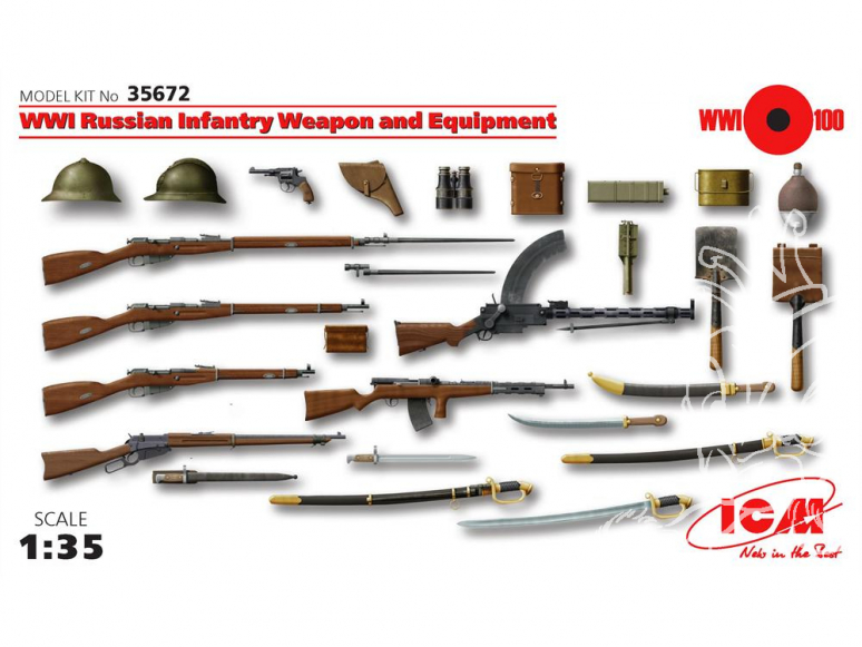 Icm maquette militaire 35672 Armement et equipement Infanterie Russe WWI 1/35