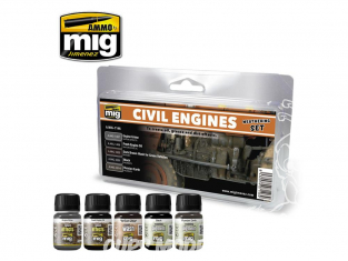 MIG peinture 7146 Set de Weathering pour moteurs civils 5 x 35ml