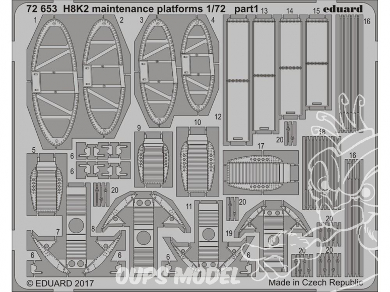 Eduard photodecoupe avion 72653 Plateformes de maintenance H8K2 Emily Hasegawa 1/72