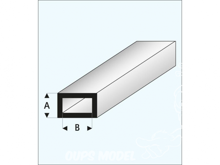 maquett 421-54/3 1 Profilé styrene blanc rectangle 5x10mm 330mm de long