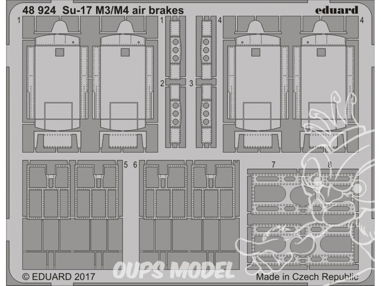 EDUARD photodecoupe avion 48924 Aérofreins Sukhoi Su-17 M3/M4 Kitty Hawk 1/48