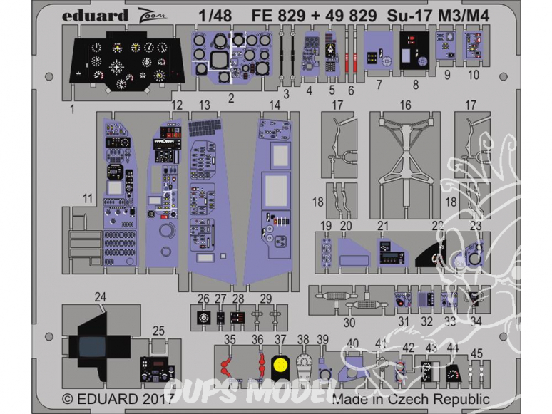 EDUARD photodecoupe avion 49829 Interieur Sukhoi Su-17 M3/M4 Kitty Hawk 1/48