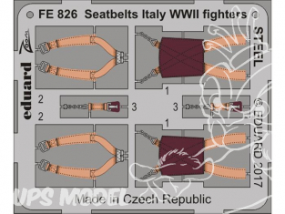 EDUARD photodecoupe avion FE826 Harnais métal Chasseurs Italiens WWII 1/48