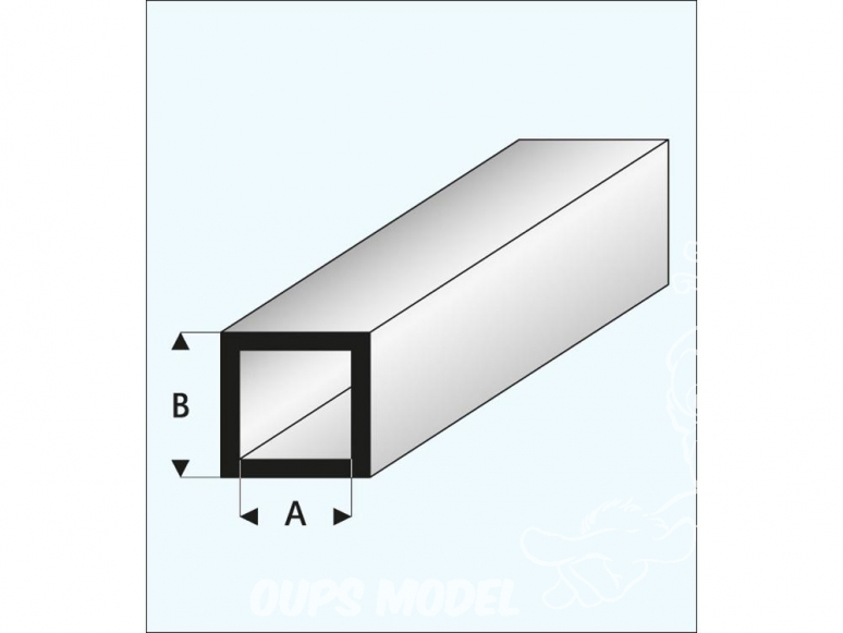 maquett 420-53/3 1 Profilé styrene blanc carré 3x5mm 330mm de long