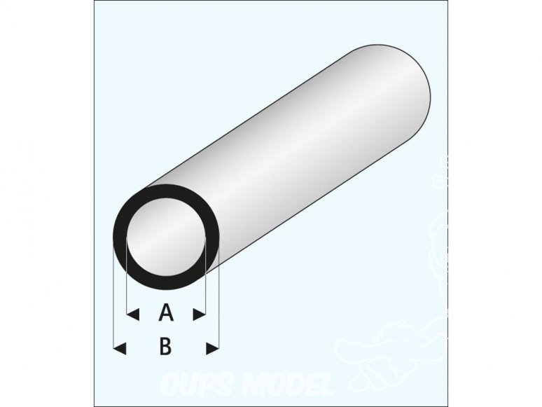 maquett 419-70/3 1 Profilé styrene blanc rond 16x18mm 330mm de long