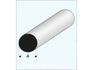 maquett 400-61/3 1 Profilé styrene blanc profilé rond 6mm 330mm de long