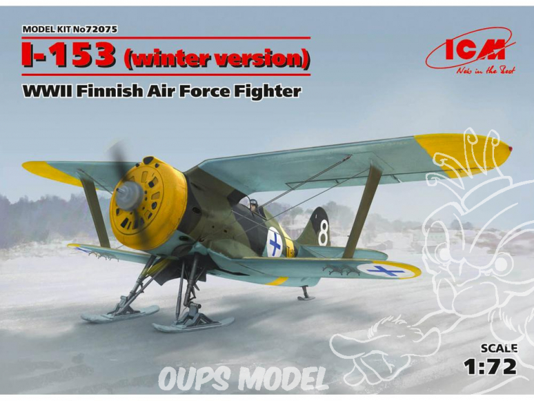 Icm maquette avion 72075 Polikarpov I-153 Version hiver (avec skis) WWII 1/72