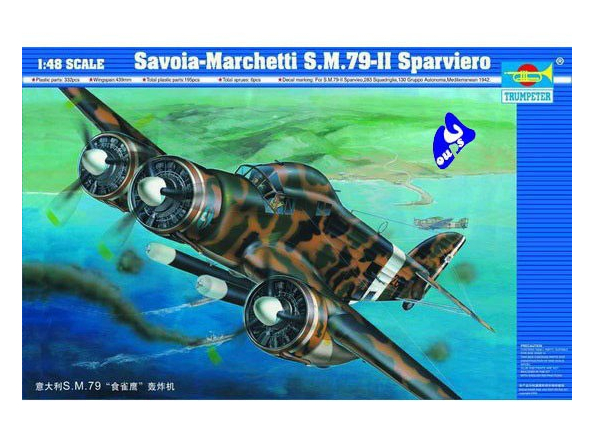 Trumpeter maquette avion 02817 SAVOIA-MARCHETTI S.M.79-II 1/48