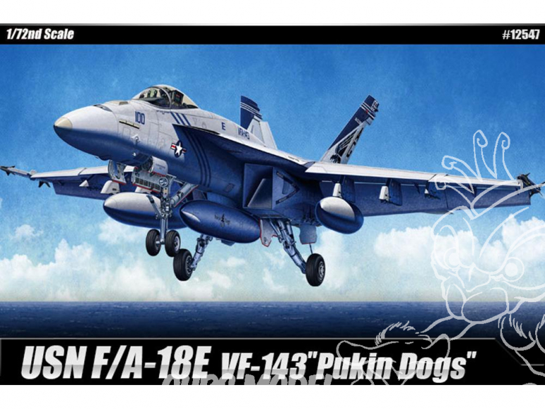 Academy maquette avion 12547 USN F/A-18E VF-143 "Pukin Dogs" 1/72